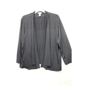 Chico's Women's Black Open Cardigan-3/4 Sleeves-Size 3 or XL